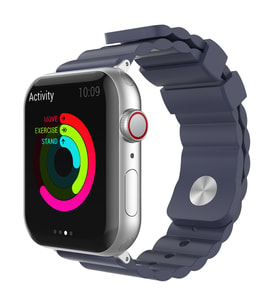 Apple Watch ile Uyumlu 6-5-4-3 Kordonu 38/40MM Yumuşak Doku Anti-Alerjen WA02 (Gece Mavisi)