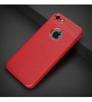 Uyumlu Model Apple iPhone 5 5S SE Kılıf Deri Tarzı Niss Silikon Case (Kırmızı)
