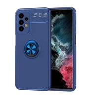 Galaxy A23 Kılıf Zore Ravel Yüzüklü Silikon Kılıf (Mavi)