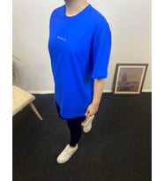 Süperlife Kadın Bisiklet Yaka Standart &Regular Fit  Brookyln Baskılı Tişort SPR21YK27 (Saks)