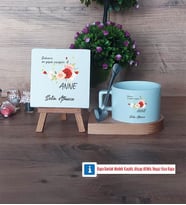 Anneye Hediye Dekoratif Taş, Kupa Bardak Kırmızı Hediye (Model 7)