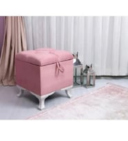 Lüks Sandıklı Kapitoneli Puf 45*45 Cm (Pembe)