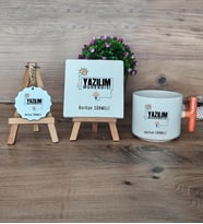 Yazılım Mühendisi Hediye Seti Kupa Bardak T Kulplu, Dekoratif Taş, Anahtarlık Mühendisler Günü Hediyesi (Model 7)