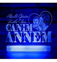 Kişiye Özel Anneler Günü Hediyesi, Canım Annem 3D Lamba (Mavi)