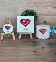 Love Sevgili Hediye Seti Kupa Bardak T Kulplu, Dekoratif Taş, Anahtarlık Sevgiliye Sevgililer Günü Hediyesi (Model 3)
