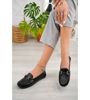 Khayt Daisy Casual Günlük Kadın Babet Ayakkabı (Siyah)