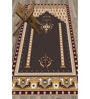 EVDEYA Dijital Baskılı Yıkanabilir Klasik Motifli Namazlık Seccade 70x130, SECCADE-31-BORDO, (Çok Renkli)