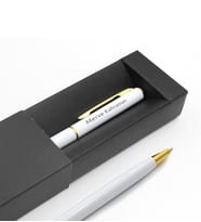 Kişiye Özel Gri Defter & Gold Detaylı Tükenmez Kalem Hediye Seti (Beyaz)