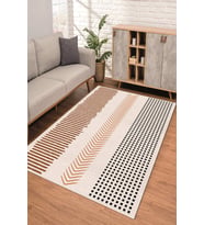Dijital Kaymaz Taban Yıkanabilir Renkli Salon Halısı Mutfak Halısı Yolluk ND-SD-1154 (Krem)