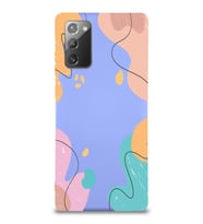 PrintiFy Samsung Galaxy Note 20 Uyumlu Lansman Kılıf Karışık Renkler Tasarımlı İçi Kadife Kapak (Lila)
