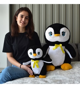 SEVDAM HEDİYELİK 50 cm Penguen Sevgiliye Özel (Siyah)