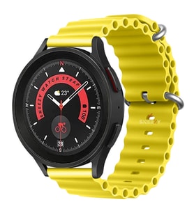 Samsung Galaxy Watch 6 – Classic 40-43-44-47mm Uyumlu 20mm Seaflex Ocean Silikon Kordon (Sarı)