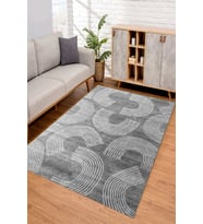 Dijital Kaymaz Taban Yıkanabilir Renkli Salon Halısı Mutfak Halısı Yolluk ND-SD-845 (Gri)