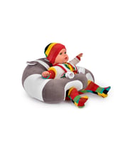 TOKKO Bebek Bebe Yatmaz Oturma Destek Minderi - Bebek Koltuğu - Büyük Bebek Oturağı Bebeyatmaz (Açık Gri - Beyaz)