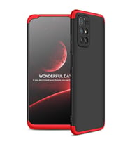 Xiaomi Redmi 10 Kılıf Zore Ays Full Koruma Kılıf (Siyah-Kırmızı)
