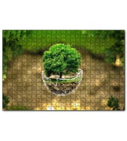 Cakapuzzle Volkanlar Harika Dünya Cam Kasede Ağaç Görseli  Puzzle Yapboz MDF (Ahşap) (500 Parça)