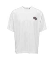 Only & Sons Erkek Bisiklet Yaka Baskılı T-shirt 22022638  (Beyaz)