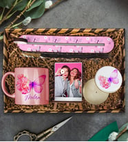 eJOYA Kişiye Özel Kupa Bardak & Mum & Tütsü Kayığı & Fotoğraflık Hediye Kutusu 111814 (Pembe)