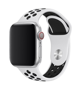 Watch 2 3 4 5 6 Se  42MM 44MM Uyumlu Kordon Kayış Bileklik Delikli Spor Band (Siyah-Kırmızı)