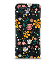 Oppo Reno 4 Lite Uyumlu Lansman Kılıf Çiçek Tasarımlı İçi Kadife Kapak (Siyah)