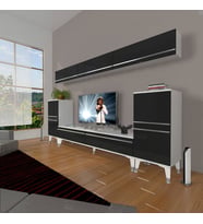 Decoraktiv Eko 9 Mdf Std Silver Tv Ünitesi Tv Sehpası (Siyah - Beyaz)