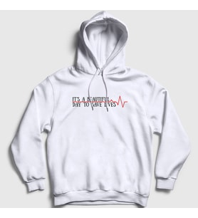 Presmono Unisex Beyaz Save Lives Hediye Hemşire Doktor Kapüşonlu Sweatshirt 472150tt (Beyaz)