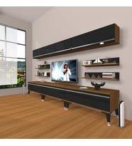 Decoraktiv Eko 8Y Mdf Silver Tv Ünitesi Tv Sehpası (Siyah - Ceviz)