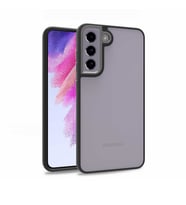 Samsung Galaxy S21 FE Kılıf Case, Kamera Lens Korumalı Elektroplatin Kaplama Sert PC Koruyucu Colourful Platinum Serisi (Siyah)