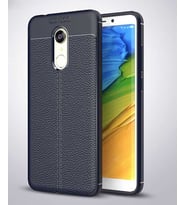 Xiaomi Redmi 5 Plus Kılıf Deri Tarzı Niss Silikon Case (Lacivert)