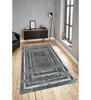 Dijital Baskılı Yıkanabilir Kaymaz Modern Renkli Salon Halısı Mutfak Halısı Yolluk ND-HY-1275 (Gri)