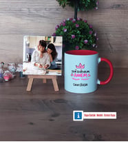 Anneler Günü Fotoğraflı Dekoratif Taş, Kupa Bardak Beyaz Hediye (Model 2)