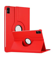 Microsonic Xiaomi Redmi Pad SE Kılıf 360 Dönerli Stand Deri Siyah (Kırmızı)