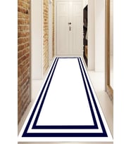 Dijital Baskılı Kaymaz Taban Yıkanabilir Modern Yolluk Ve Koridor Halısı NDU-HT-527 (Lacivert)