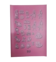 40 Yaprak Kareli Defter Plastik Kapak A-5 1 Adet PP Kapak Küçük Boy Kareli Defter 40 Sayfa A5 Desenli Kapak (Pembe)