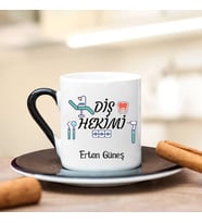 Diş Hekimi Türk Kahvesi Fincanı (Siyah)