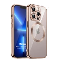 Microsonic Apple iPhone 12 Pro Kılıf MagSafe Luxury Electroplate Siyah (Altın)