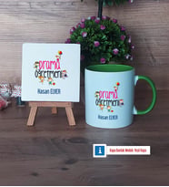 Drama Öğretmeni Dekoratif Taş, Kupa Bardak Kırmızı Hediye (Model 13)