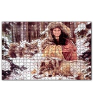 Cakapuzzle Kızılderili Kız Ve Karlar İçinde Kurtlar Görseli  Puzzle Yapboz MDF (Ahşap) (1000 Parça)