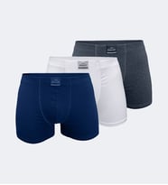 Malabadi 3 Lü Paket Erkek Pamuklu Boxer 3M074 (Lacivert-Beyaz)
