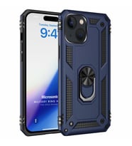 Microsonic Apple iPhone 15 Plus Kılıf Military Ring Holder Siyah (Lacivert)