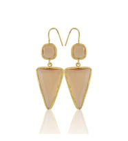 Kadir Jewellery 22 Ayar Altın Kaplama Kadın Sallantılı Küpe -El İşçiliği Ve Hipoalerjenik Küpe (Turuncu)
