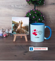 Sevgililer Günü Hediyesi Fotoğraflı Dekoratif Taş, Kupa Bardak Beyaz Hediye (Model 4)