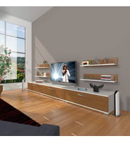 Decoraktiv Eko 270R Slm Tv Ünitesi Tv Sehpası (Beyaz - Ceviz)
