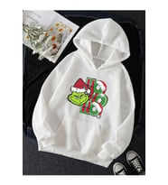 Grinch Hohoho Yenı Yıl Kapşonlu Sweatshirt (Beyaz)