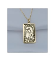 925 Ayar Gümüş Tarot (the World) Dünya Kolye (Altın)