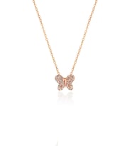 Söğütlü Silver Gümüş  taşlı kelebek kolye (Rose)