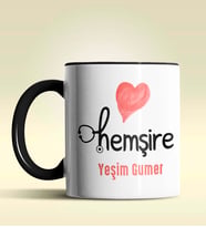 Kişiye Özel Hemşire 2 Tasarımlı Turuncu Kupa Bardak (Siyah)