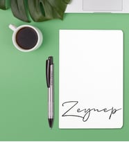 Kişiye Özel İsimli  Defter Kalem Hediye Seti (Beyaz)