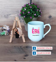 Ebe Kupa Bardak Beyaz ve Fotoğraflı Ahşap Anahtarlık Hediye (Model 5)