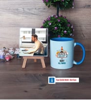 Bilgisayar Öğretmeni Fotoğraflı Dekoratif Taş, Kupa Bardak Beyaz Hediye Öğretmenler Günü Hediyesi (Model 4)